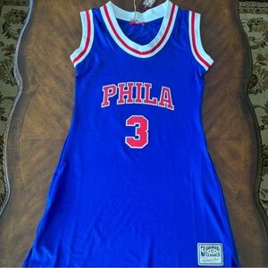 Philadelphia 76ers Women’s Allen Iverson Blue Jersey Dress Size Medium